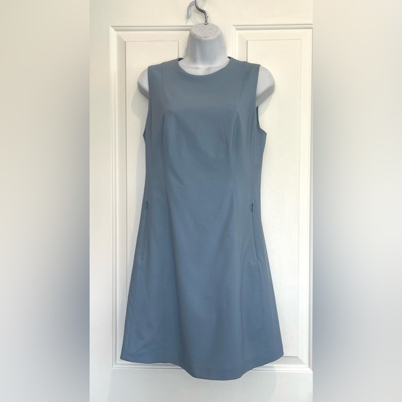 Theory Helaina Dress Size 4 Blue Sleeveless Wool Blend A-line *See Notes* - Picture 12 of 14